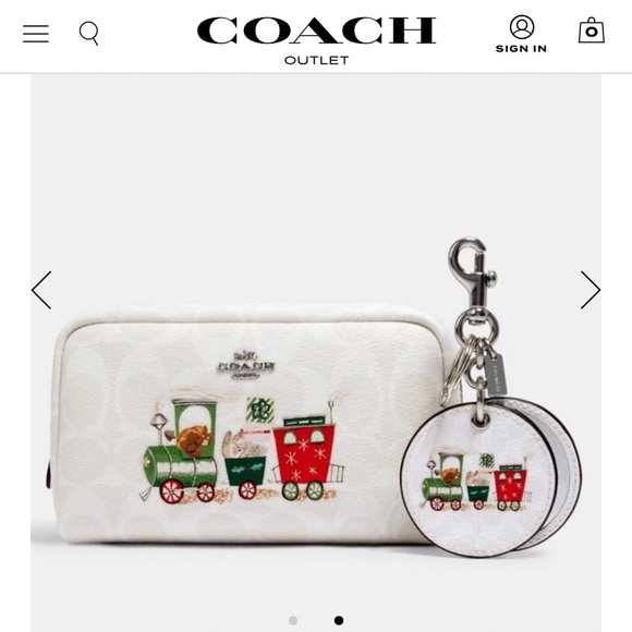 Boxy Cosmetic Case  Mirror Charm Signature Canvas - Picture 2 of 7